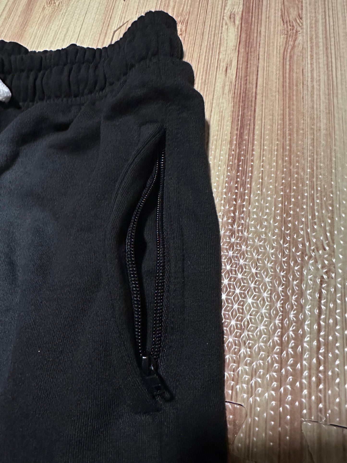 Black Embroidery (Failure is not an Option)Acid Wash Shorts w/ Hidden zipper pockets
