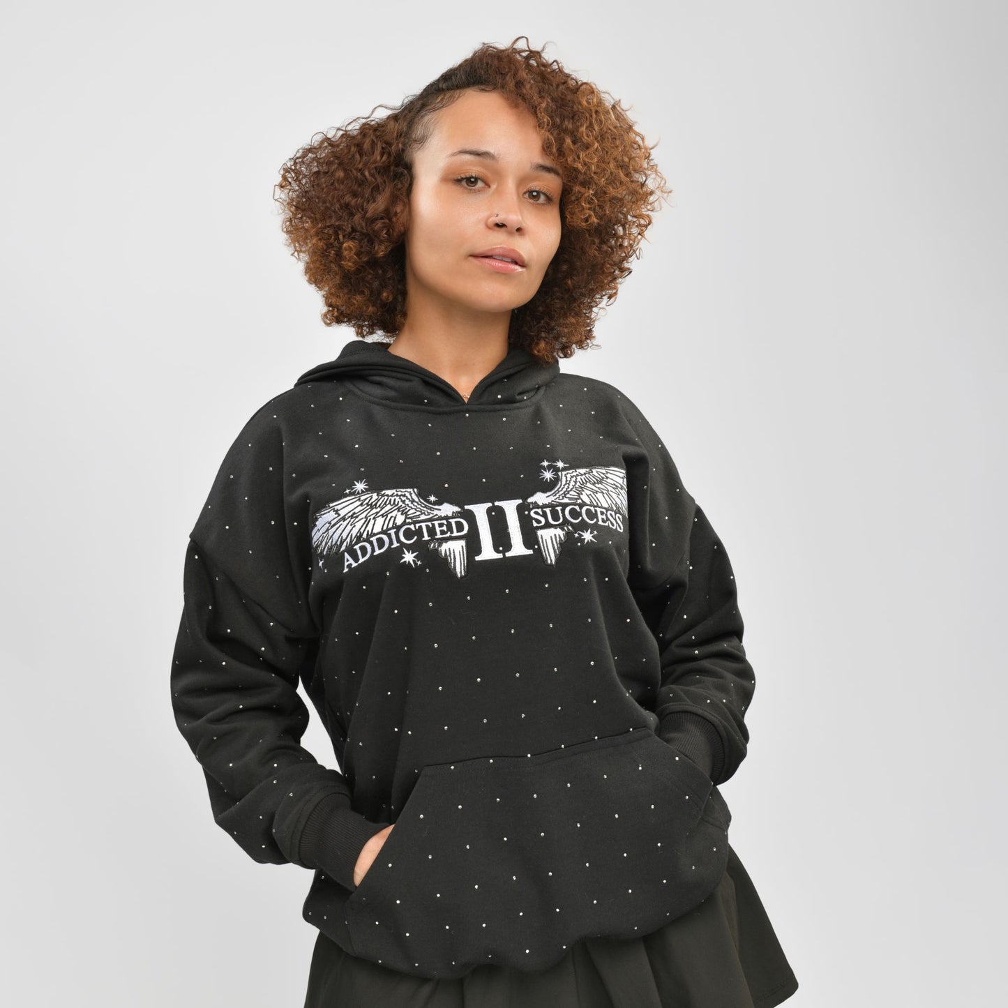 Black Rhinestone Hoodie