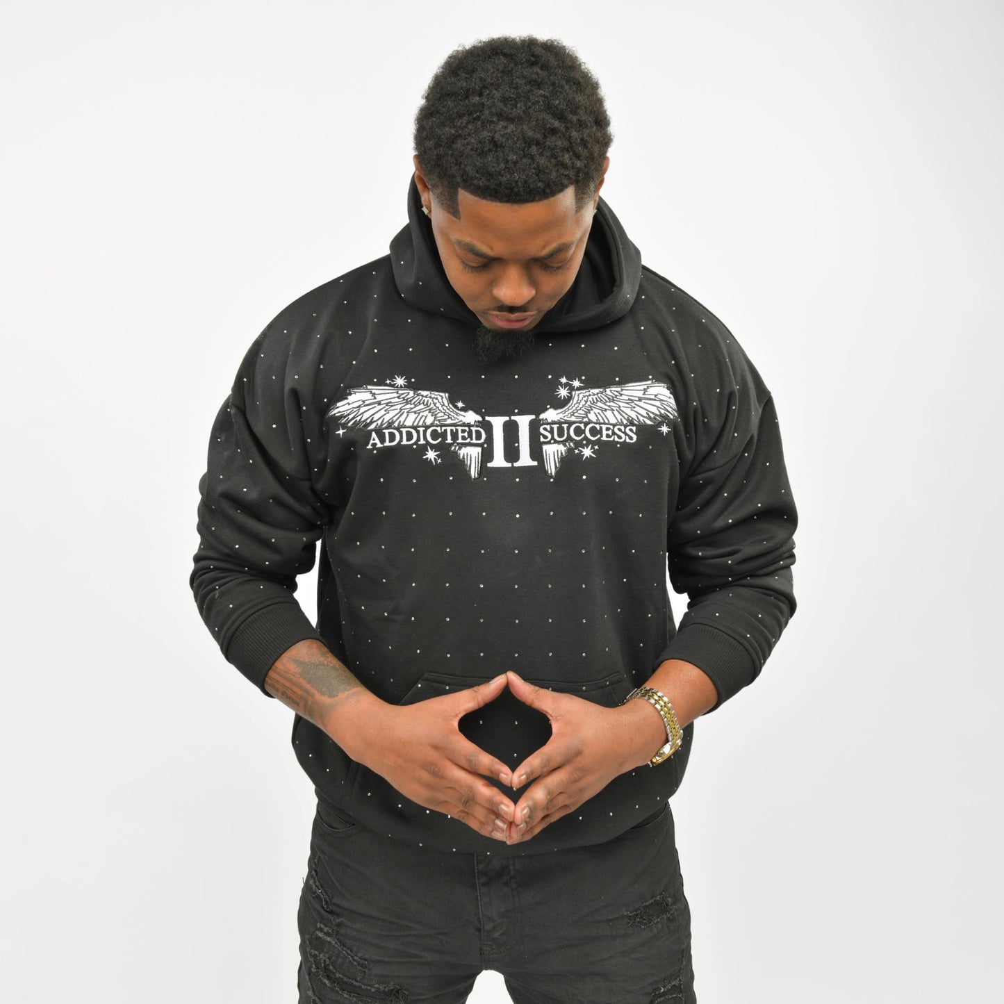 Black Rhinestone Hoodie