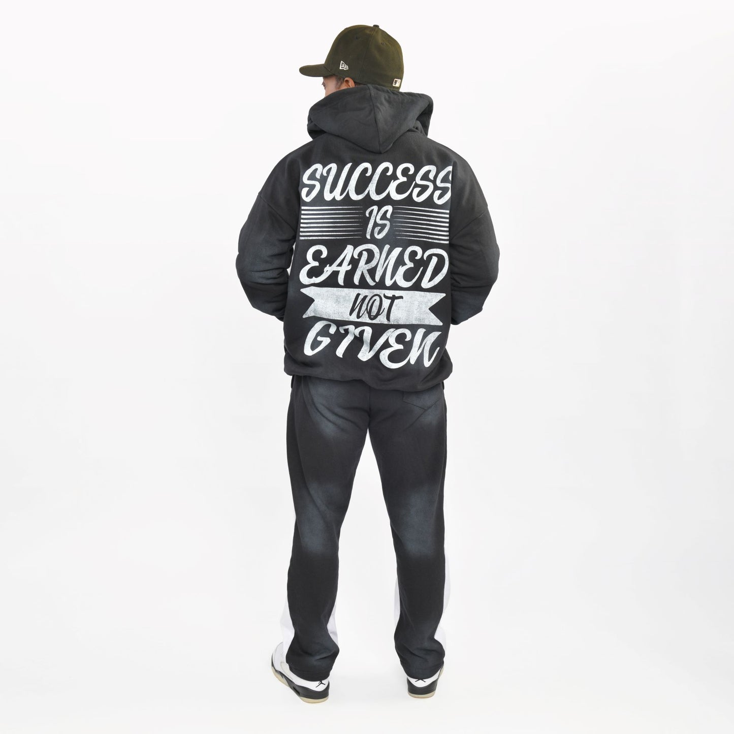 Black- "Success is Earned Not Given" Zip Up Hoodie Only