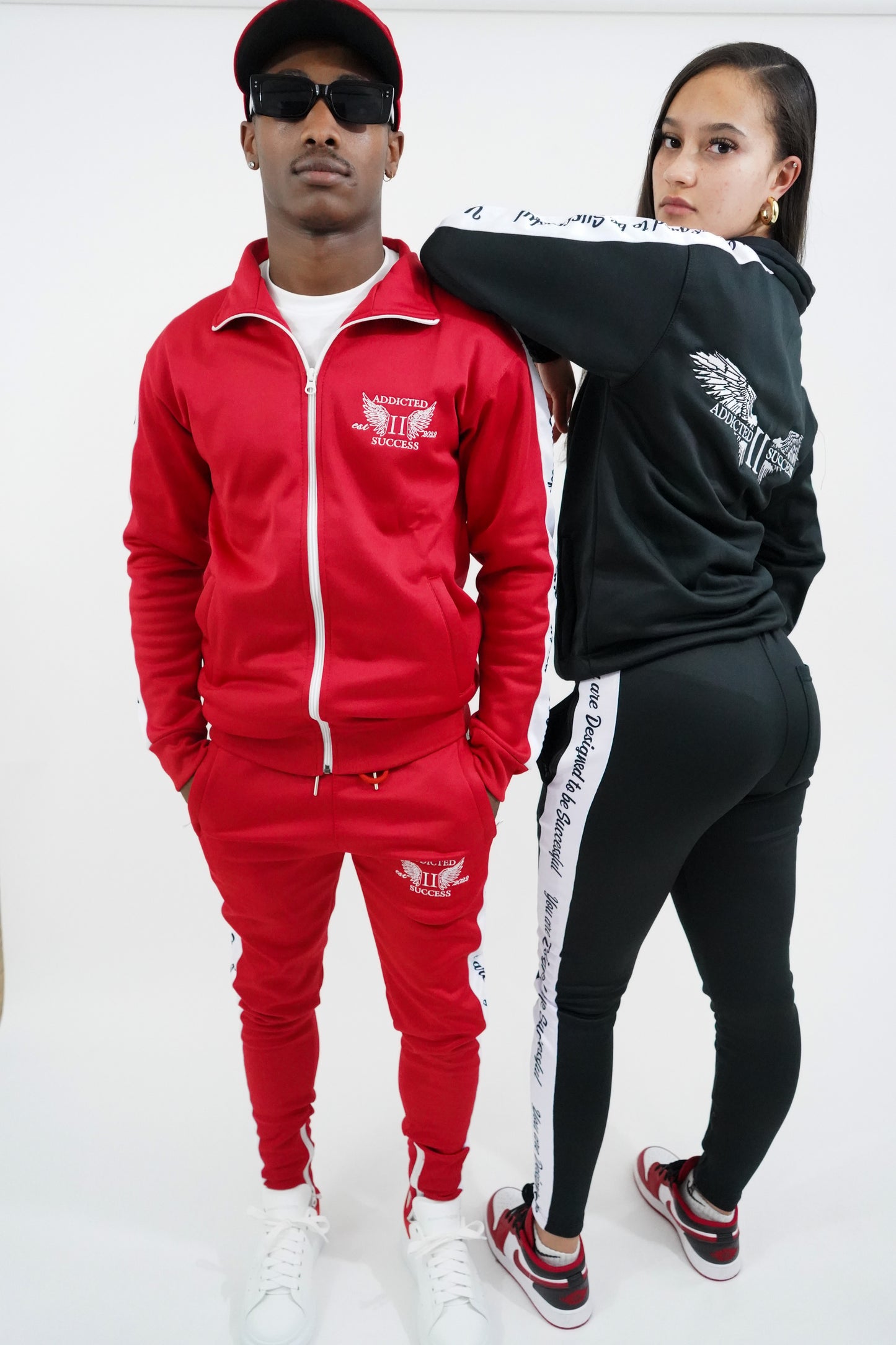 Red and White Embroidery Tracksuits (Unisex)