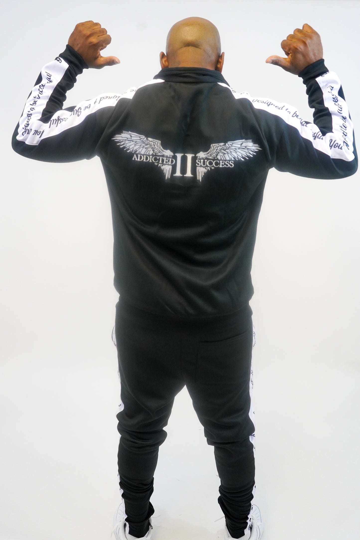 Black & White Embroidery Tracksuit