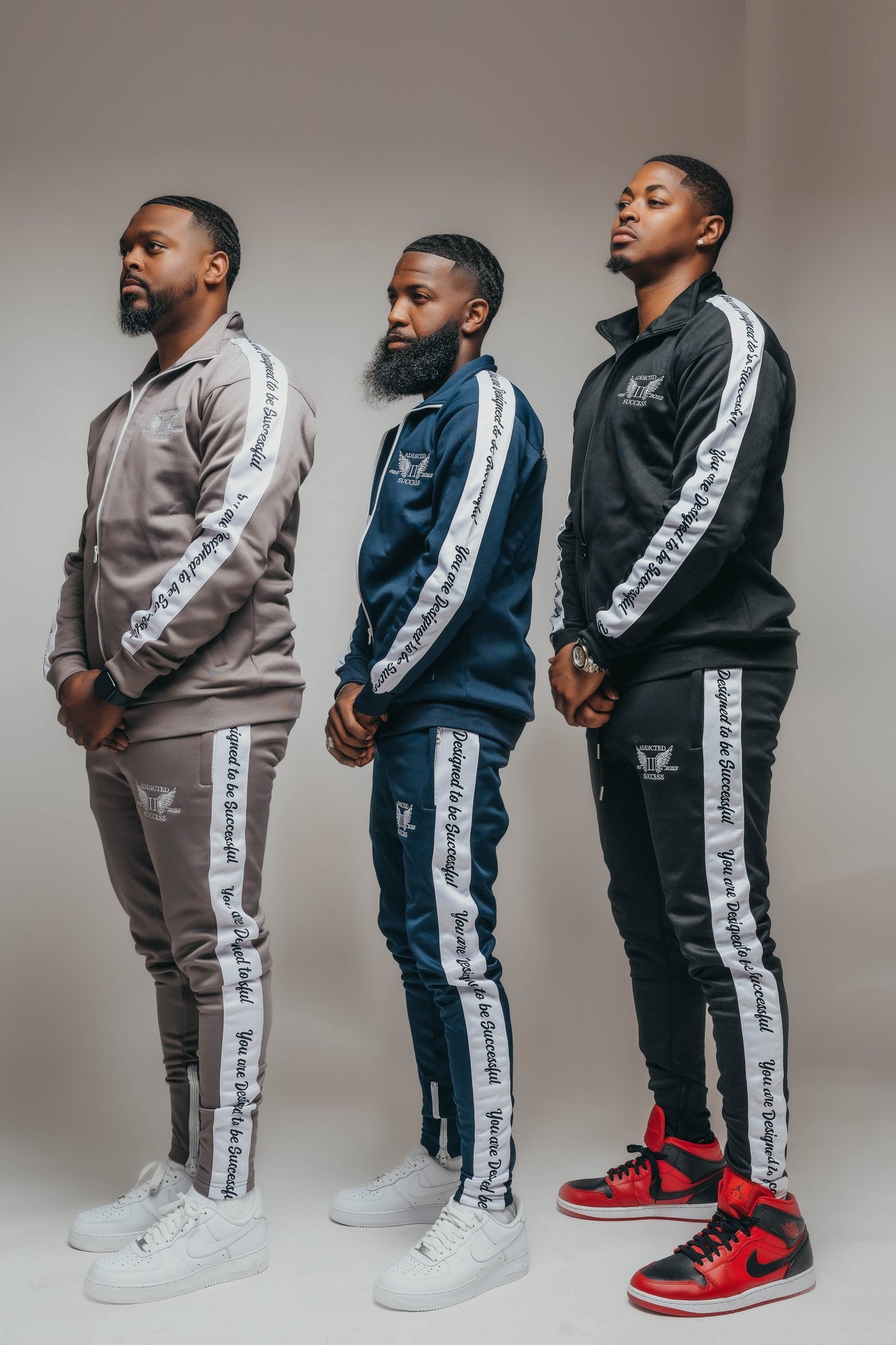 Navy Blue & White Embroidery Tracksuit.