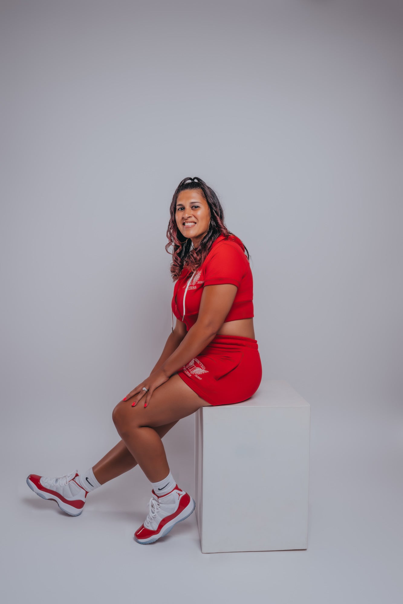 Red Crop Top Short Set