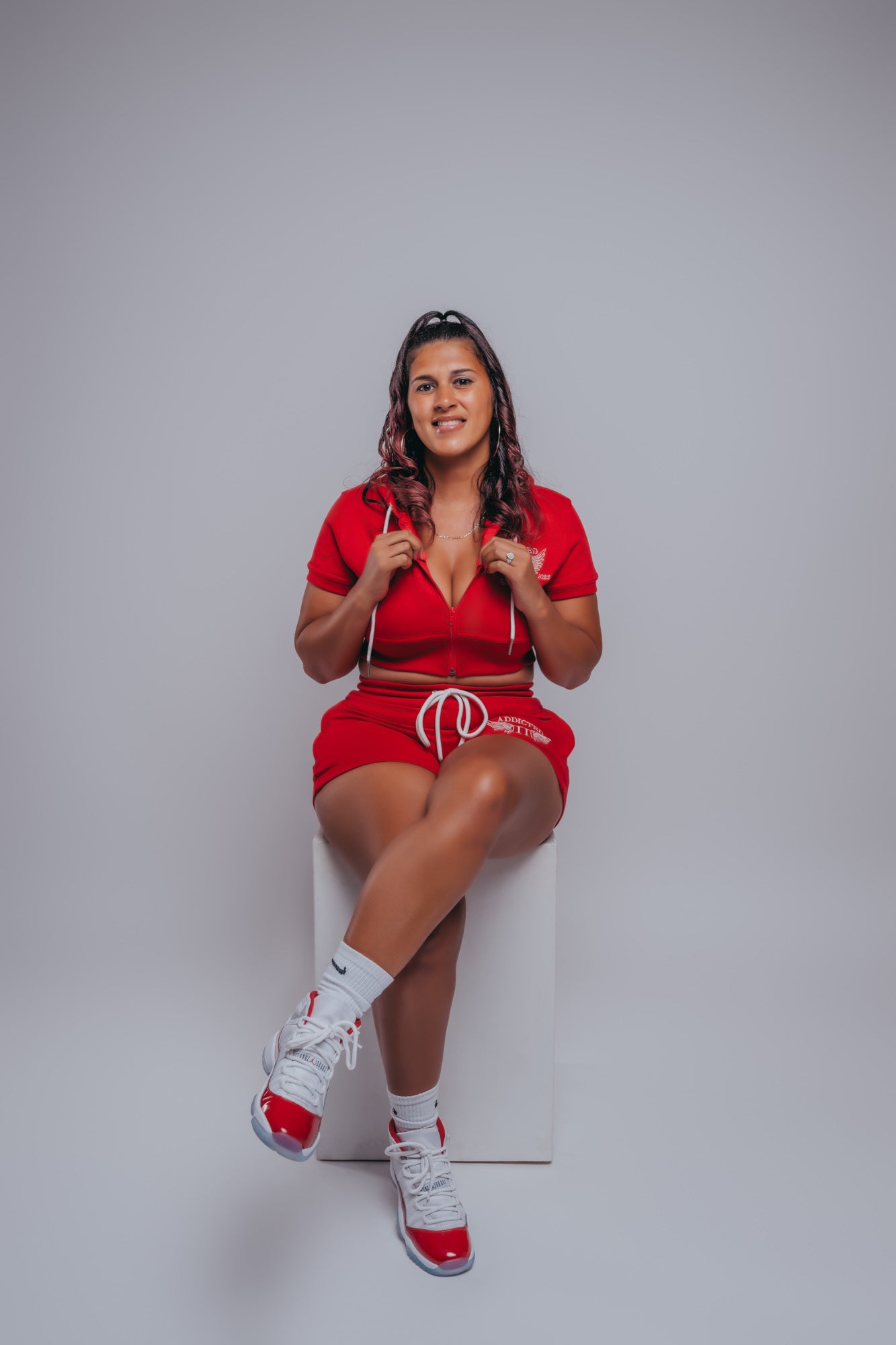 Red Crop Top Short Set