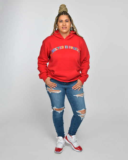 Red Multicolor Hoodie- (Don't Quit Your Almost There!) - Unisex