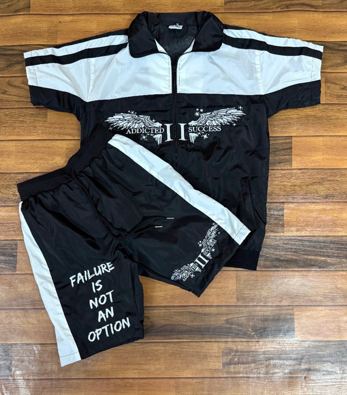 White/Black Short Sleeve WindBreaker Set