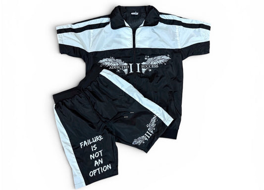 (PRE ORDER By July 5th) - White/Black Short Sleeve WindBreaker Set