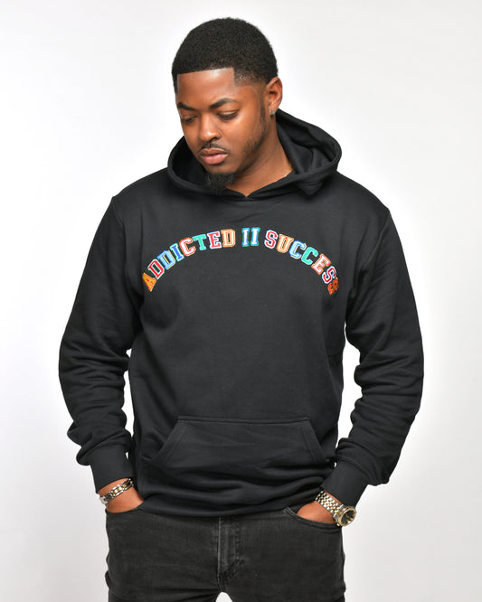 Black Multicolor Hoodie- (Don't Quit Your Almost There!) - Unisex