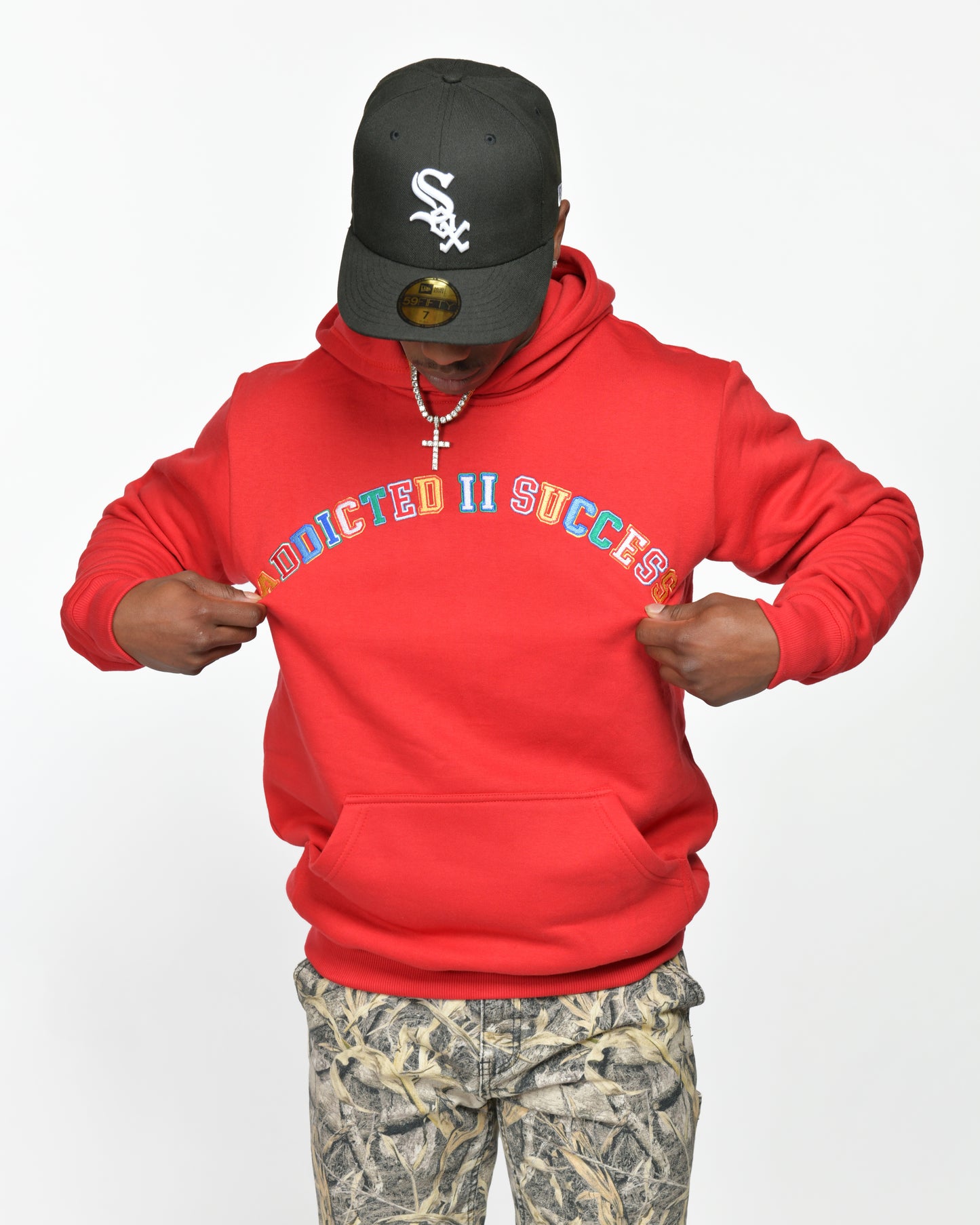 Red Multicolor Hoodie- (Don't Quit Your Almost There!) - Unisex