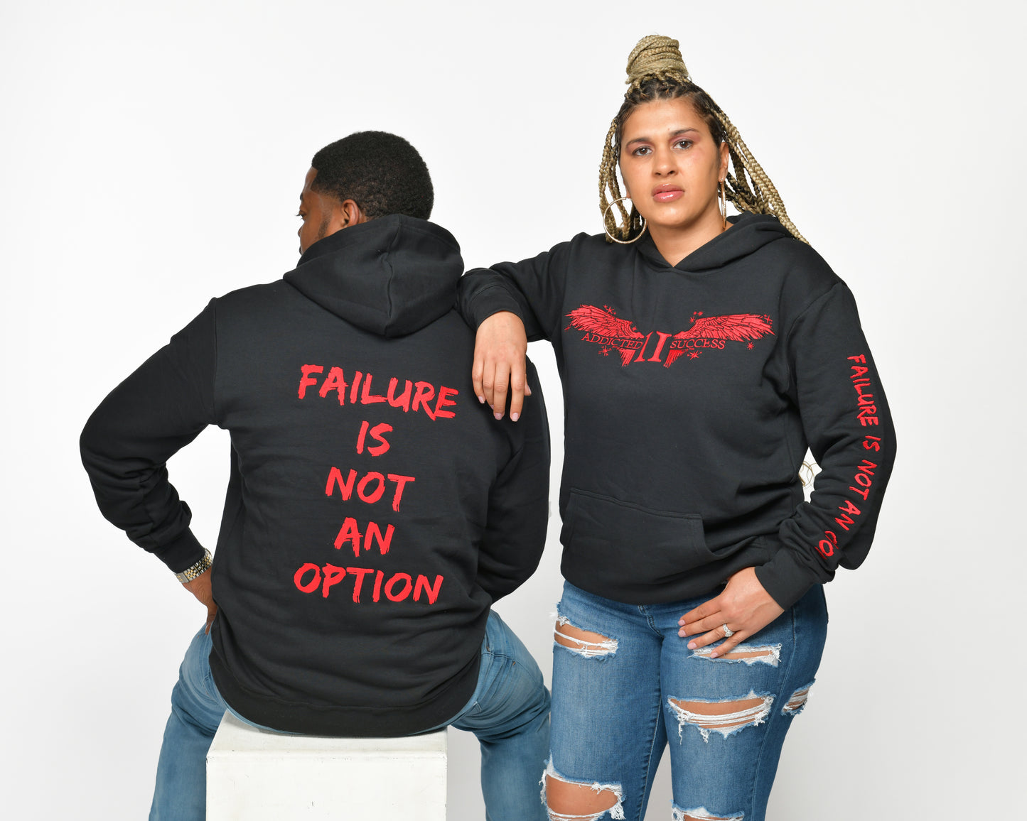 Black and Red Hoodie-Failure is not an Option