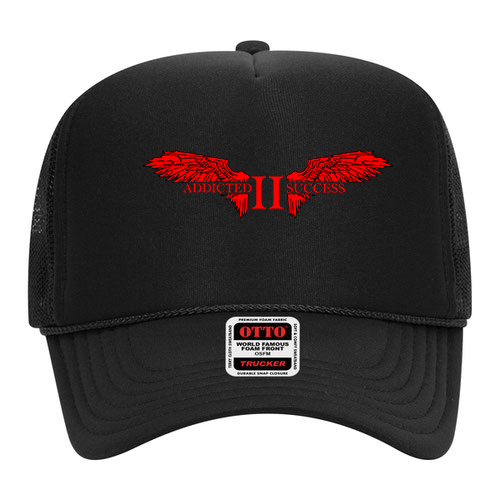 Black and Red Mesh Trucker Hat