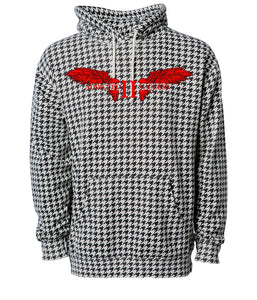 Houndstooth Hoodie w/ Red Logo