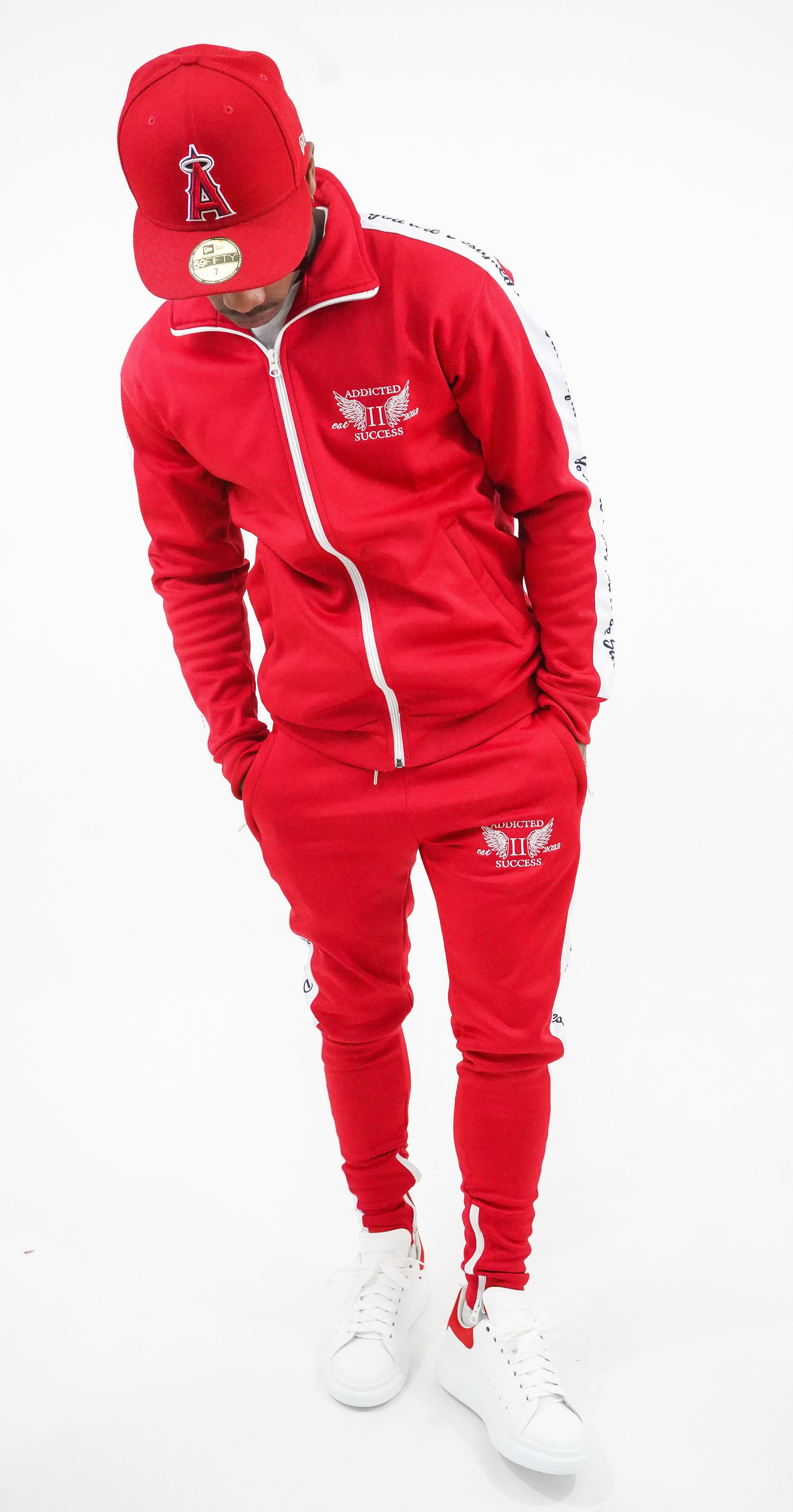 Red and White Embroidery Tracksuits (Unisex)
