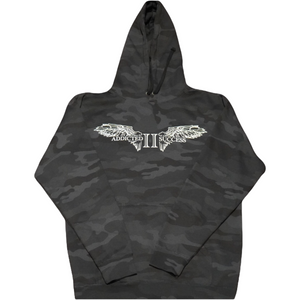 Black Camo Hoodie  w/ white logo